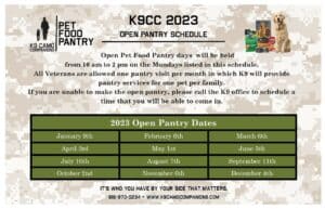 K9 Pet Food Petfood Pantry Schedule 2023